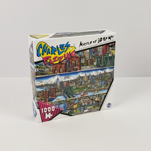 Puzzle 1000 pc Along The East River Charles Fazzino 27x19 TCG Toys 3D Pop Art - Picture 1 of 14